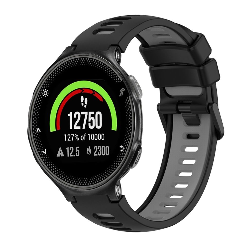 Garmin Forerunner 235 Silicone Two-colored Watch Band - Black/Gray