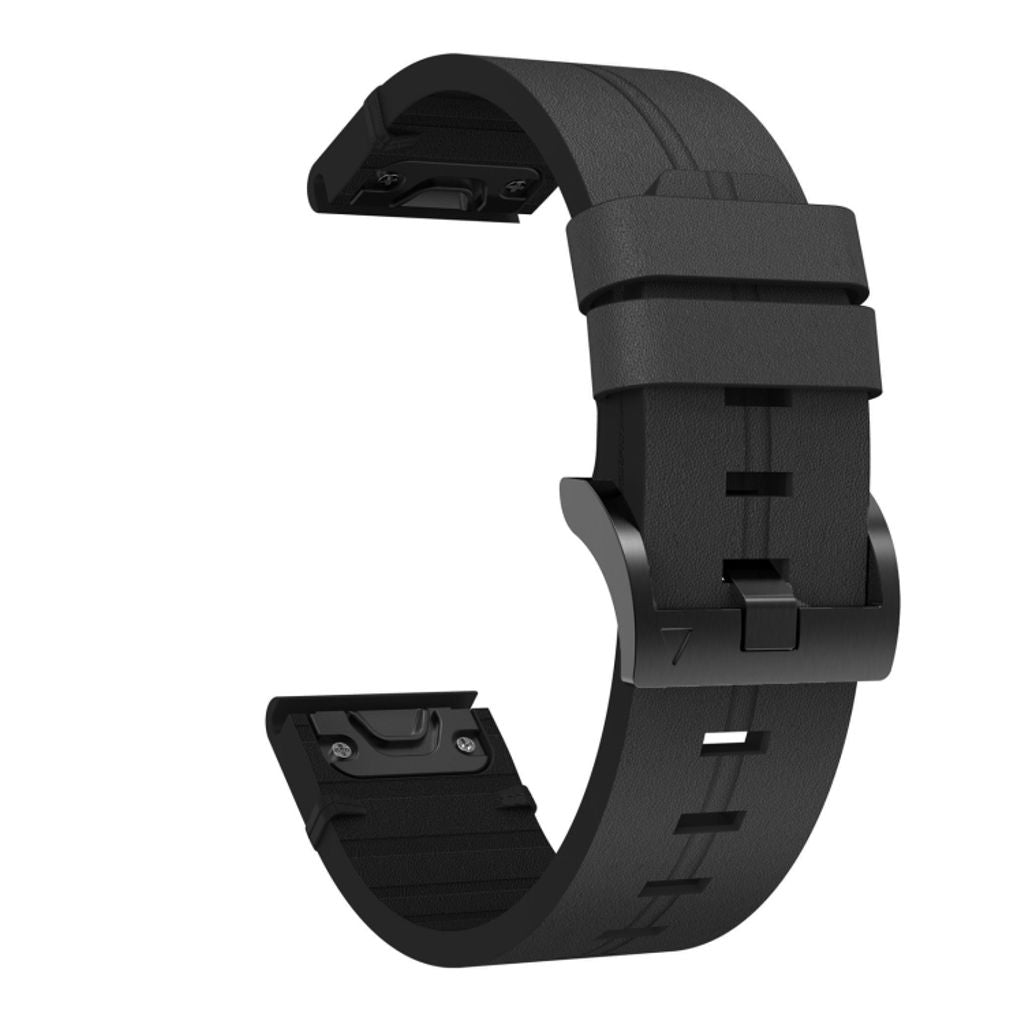 Garmin Fenix 6X Pro PU-leather Watch Band - Black