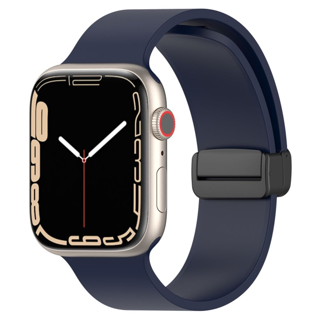 Apple Watch 42/44/46/49mm Silicone Magnetic Closure Watch Strap - Blue