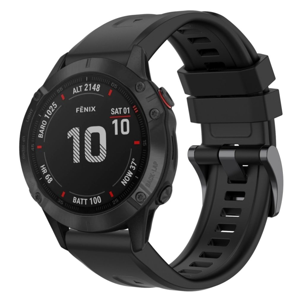 Garmin Fenix 6 Pro GPS Silicone Watch Band - Black