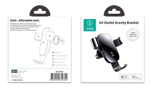 SiGN Bilhållare för Smartphones med 360° Rotation - Svart