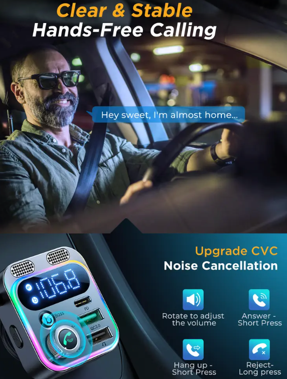 SiGN Bluetooth FM Transmitter & Fast Charger for Car 48W