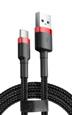 SiGN Cafule USB-C Cable 2A, 2m - Red/Black