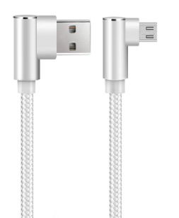 SiGN Angled USB-A to Micro-USB Cable 1m - White