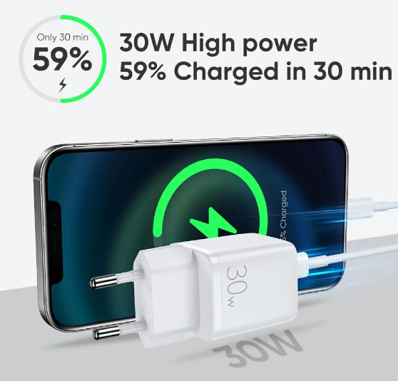 SiGN Mini Quick Charger USB & USB-C, PD & Q.C3.0, 3A, 30W - White