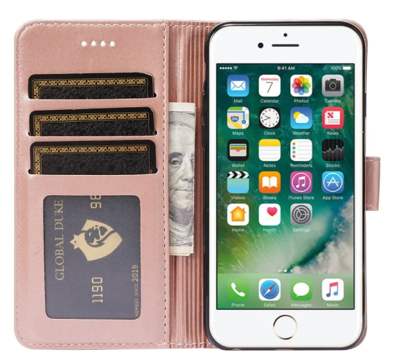 IPhone SE (2022) etc. cover with a magnetic strap - Rose gold-colored