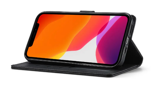 LC.IMEEKE Wallet Cover for iPhone 12 Mini - Black