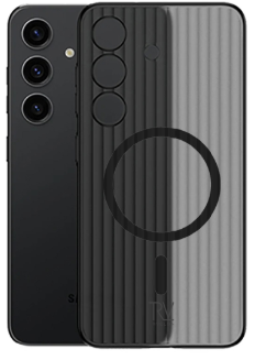 Samsung Galaxy S24 Plus Mobilskal Korrugerad med Magnet Rvelon - Svart