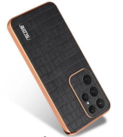 AZNS Samsung Galaxy S25 Ultra Case with crocodile pattern - Black