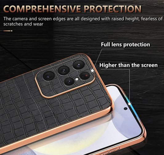 AZNS Samsung Galaxy S25 Ultra Case with crocodile pattern - Black