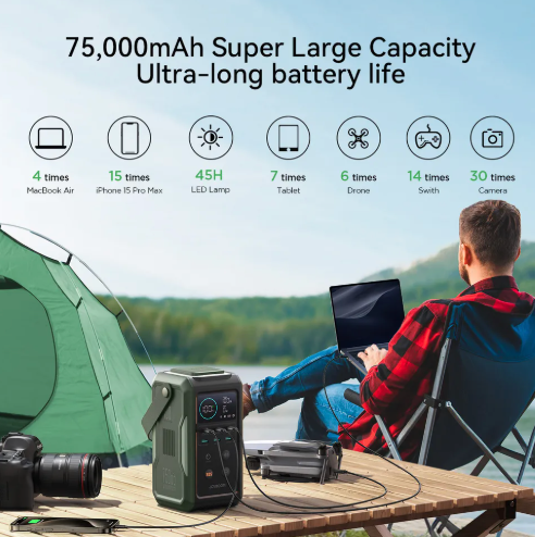 Joyroom Powerbank Super Large Capcacity 75000 mAh, 100W with retractable light