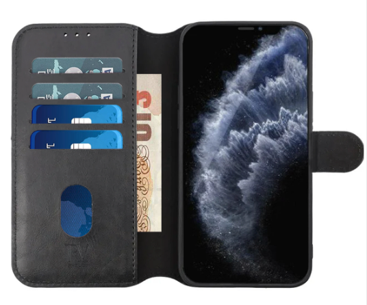iPhone 12/12 Pro Plånboksfodral Magnet Rvelon - Svart