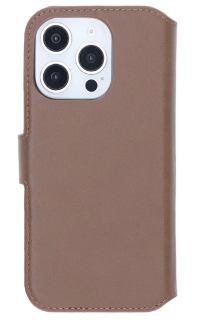 iPhone 16 Pro Plånboksfodral Äkta Läder Rvelon - Brun