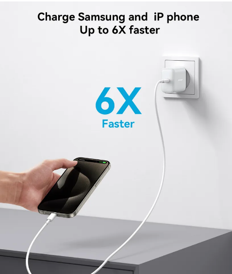 Väggladdare PD30W + USB-C-kabel