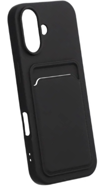 Silikonskal med korthållare för iPhone 17 – Svart