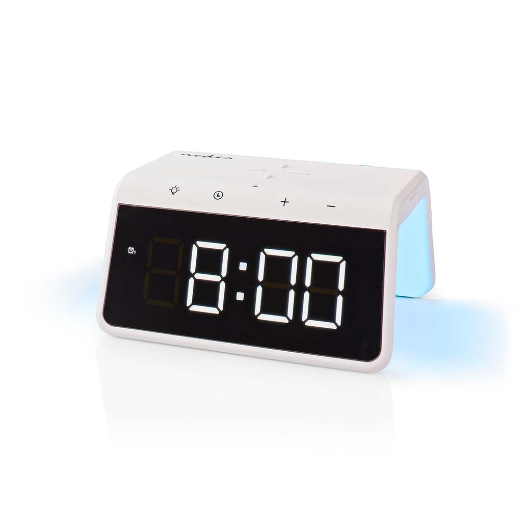 Nedis Wireless Charger with Alarm Clock, 15W - White