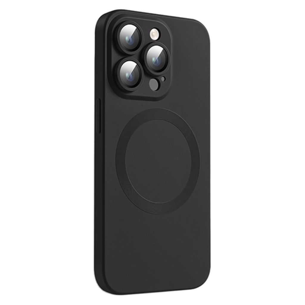 iPhone 15 Pro MagSafe Case Liquid Silicone with Lens Protector - Black