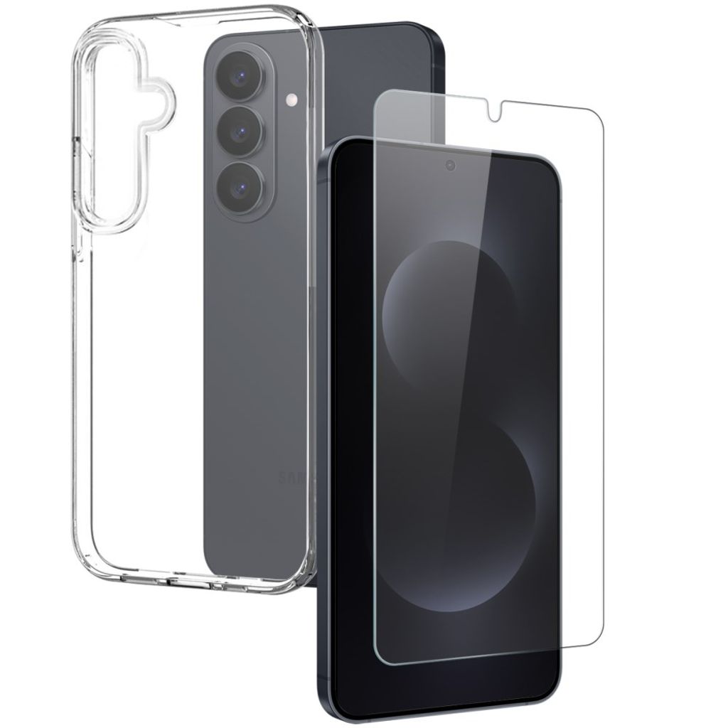 Samsung Galaxy S26 skal with härdat glas skärmskydd – transparent