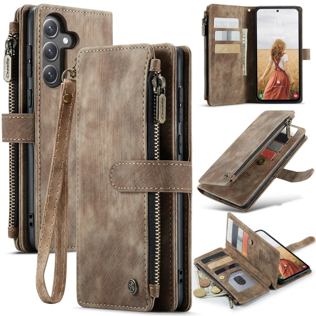 CASEME Samsung Galaxy S25 FE fodral with stativ – brun