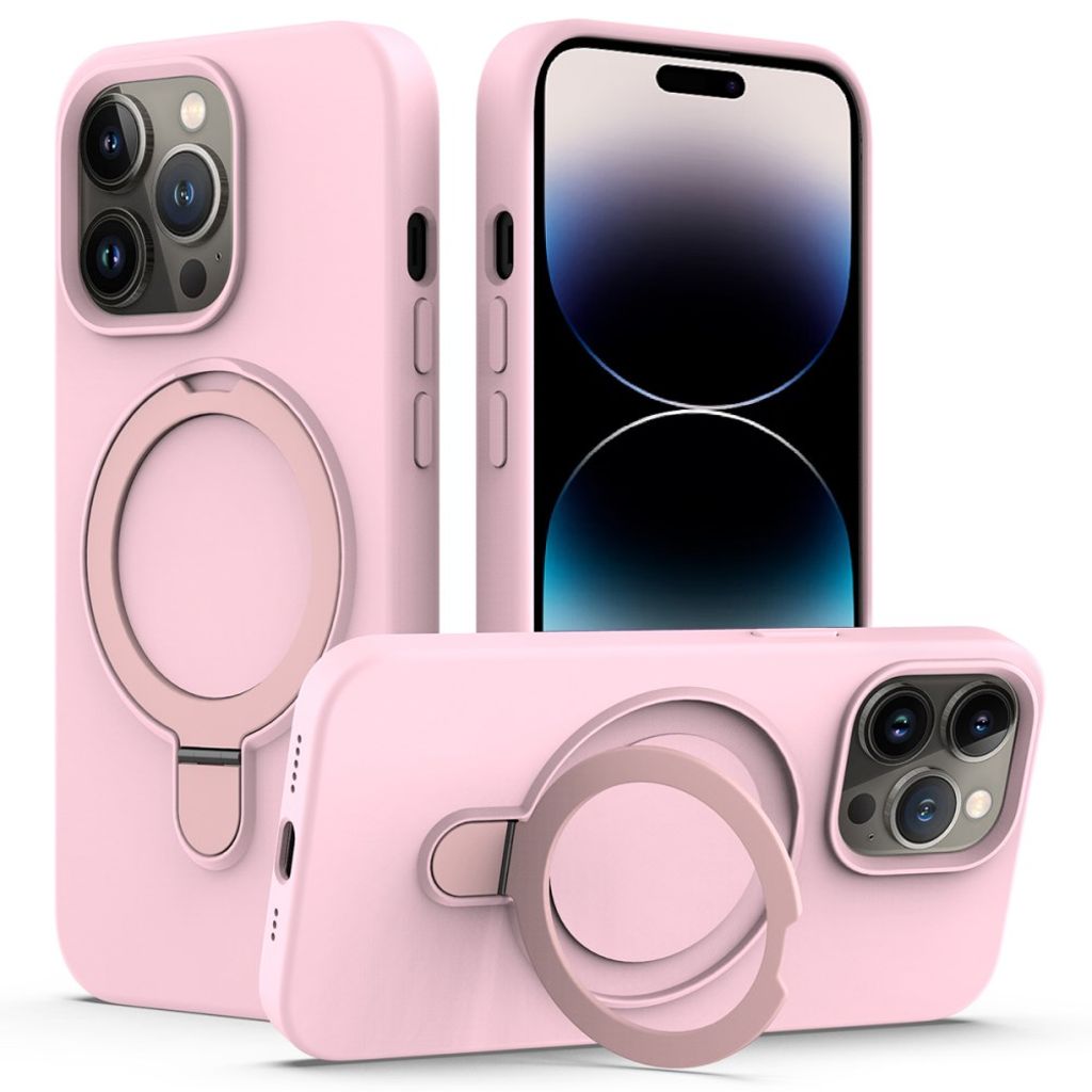 IPhone 14 Pro MagSafe skal with Ring stativ – rosa