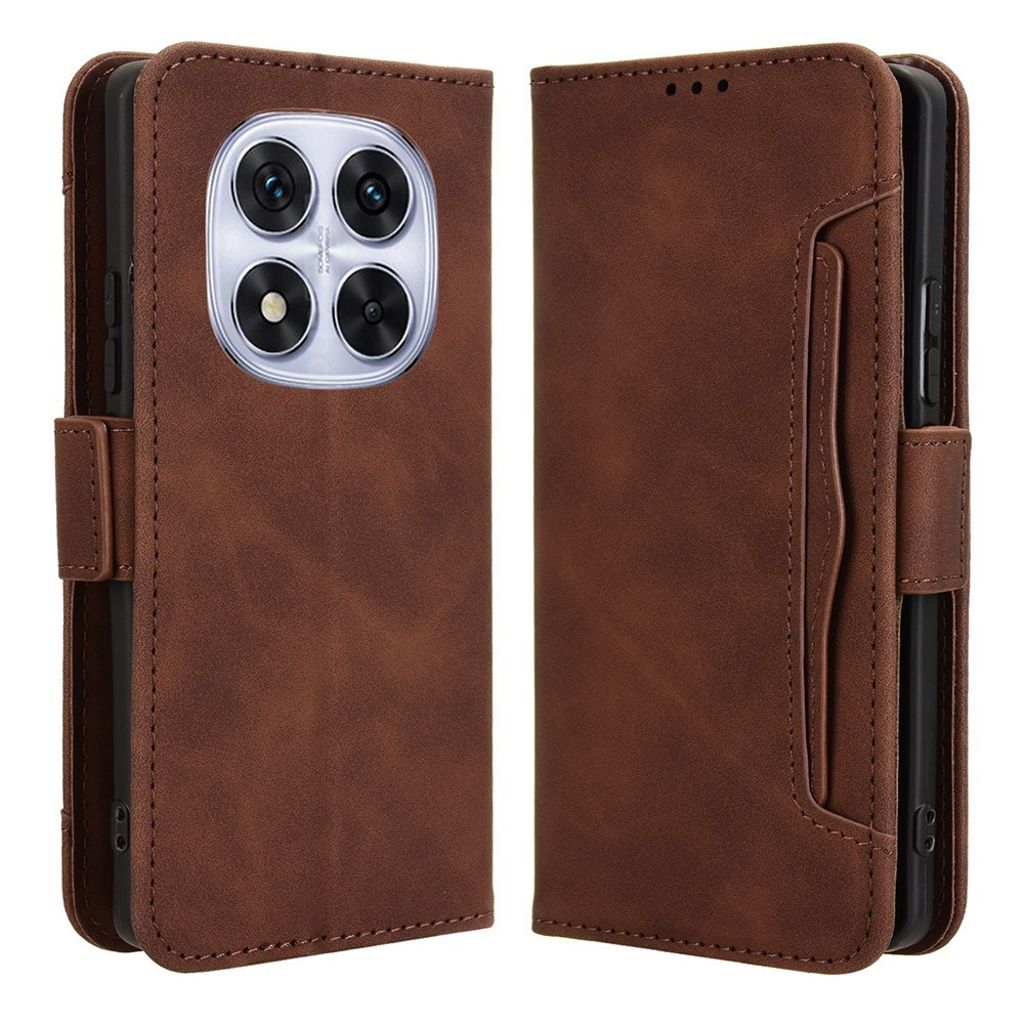 Xiaomi Redmi Note 14 Pro / Pro+ 5G plånboksfodral with extra card holder – brun