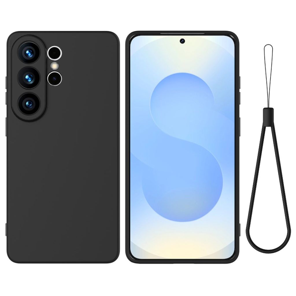 Samsung Galaxy S26 Ultra Silicone skal with Hand Strap – svart