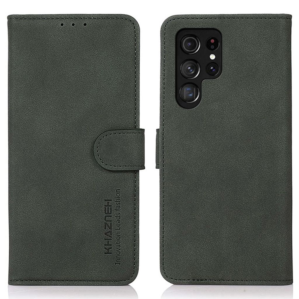 KHAZNEH Samsung Galaxy S25 Ultra plånboksfodral with stativ – grön