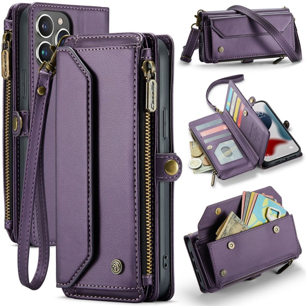 CASEME iPhone 13 Pro Max Wallet Cover Card Slots - Purple