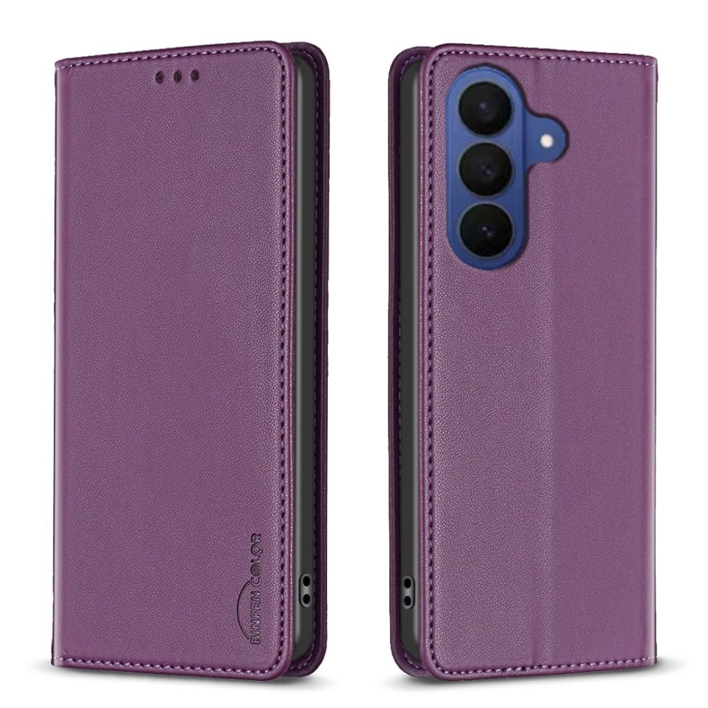 BINFEN COLOR Samsung Galaxy A37 5G BF18 plånboksfodral kortfack stativ – mörklila