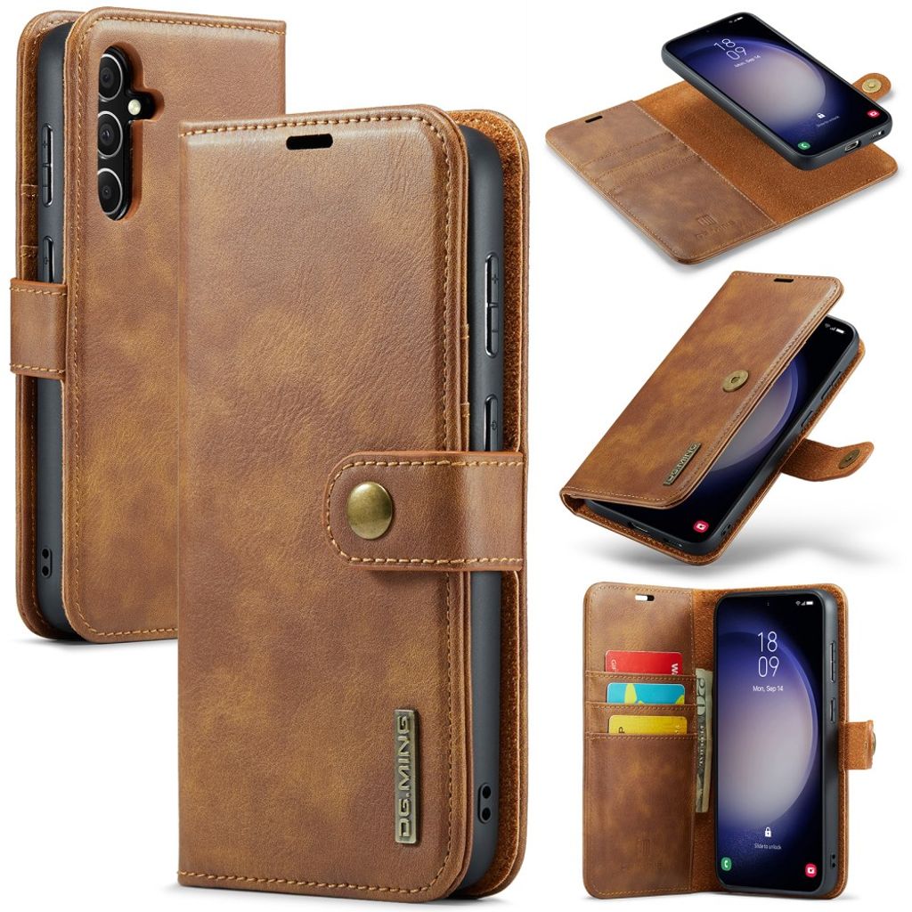 DG.MING Samsung Galaxy S25 plånboksfodral – brun