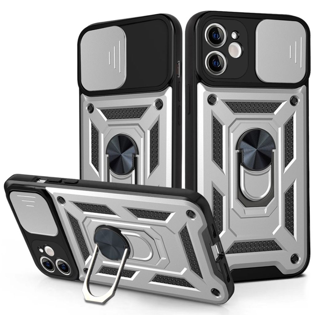 IPhone 11 skal with Ring holder – silver
