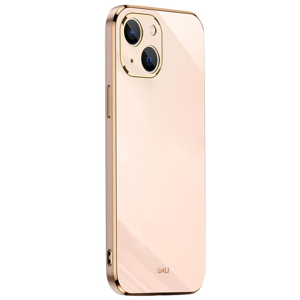XINLI iPhone 13 mini TPU skal Golden Edge – Light rosa