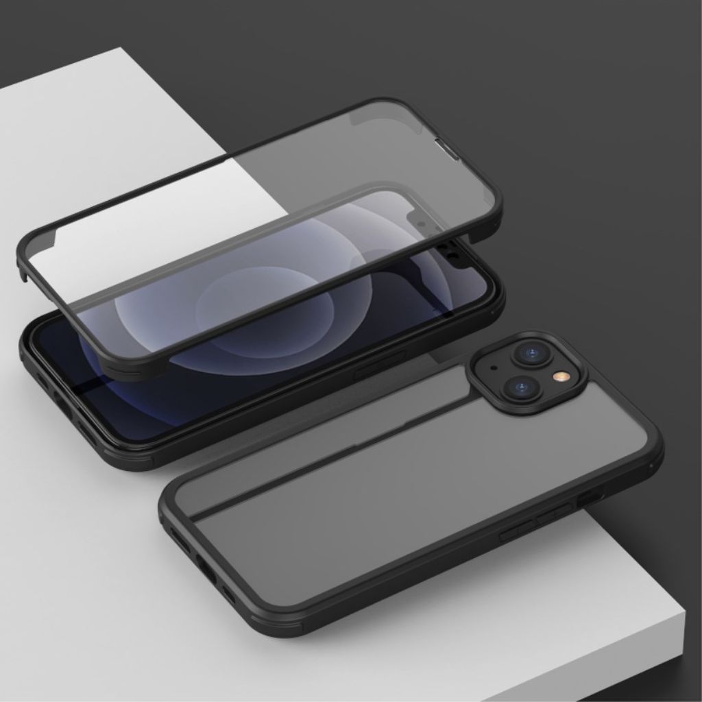 IPhone 13 Mini kuori näytönsuojalla – musta