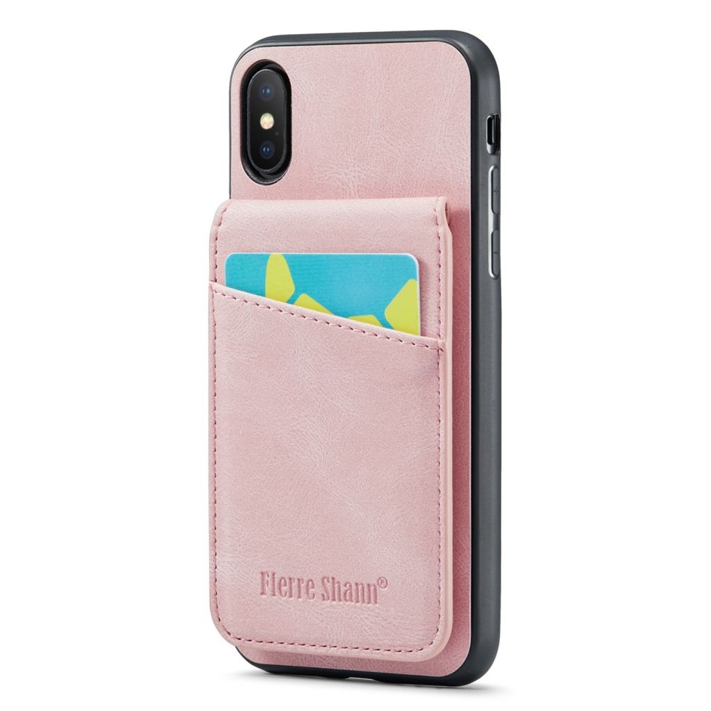 FIERRE SHANN iPhone XS Max plånboksfodral with stöd – rosa
