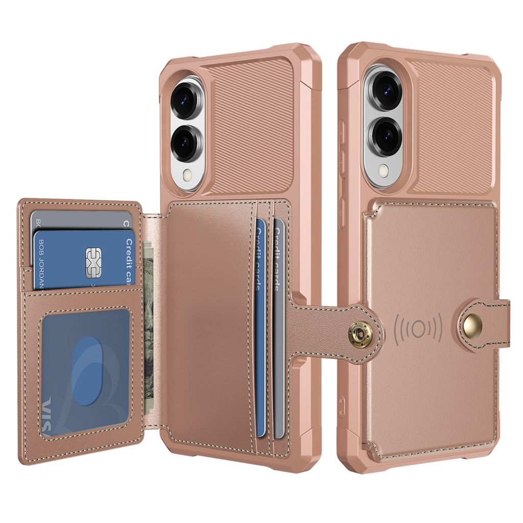 Samsung Galaxy S25 Edge skal with kortfack - roséguld