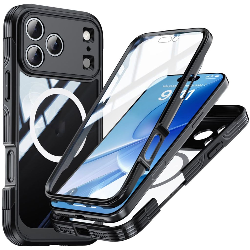 IPhone 17 Pro Max skal + skärmskydd – svart