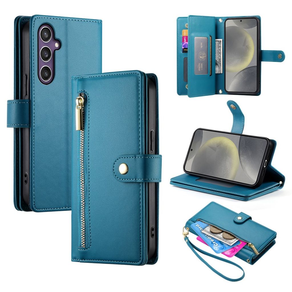 Samsung Galaxy S25 plånboksfodral with Strap – blå