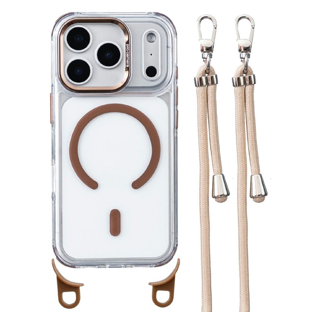 iPhone 17 Pro Max MagSafe Case with Lanyard - Desert Gold