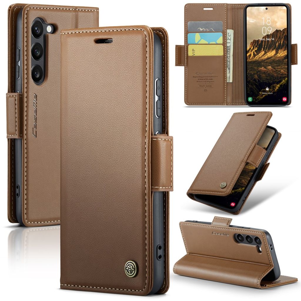 CASEME Samsung Galaxy S25 plånboksfodral – brun