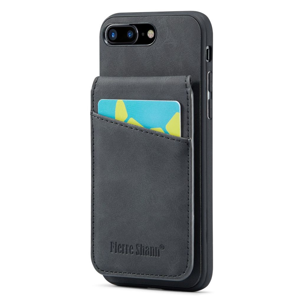 FIERRE SHANN iPhone 7 Plus / 8 Plus skal with kortfack – svart