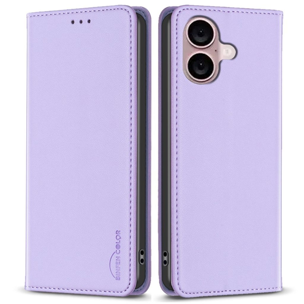BINFEN COLOR iPhone 16 Plus plånboksfodral Magnetic Closure - lila