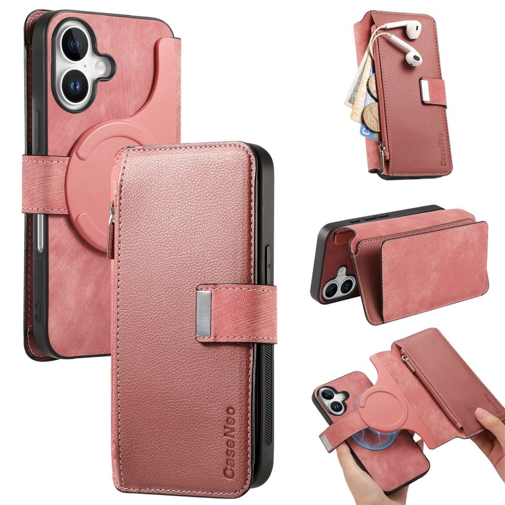 CASENEO iPhone 16 Plus Cover with Stand - Pink