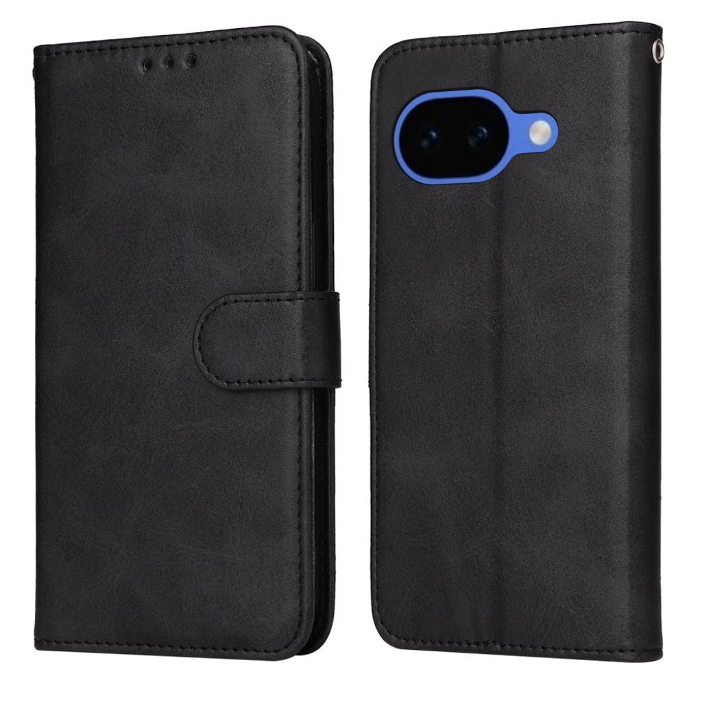 Google Pixel 10a plånboksfodral PU Leather with stativ – svart