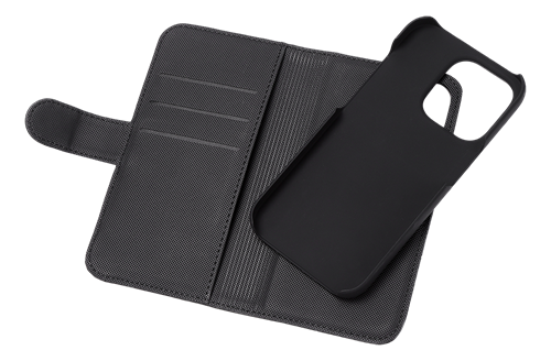 DELTACO plånboksfodral 2-i-1, iPhone 14 Plus magnetiskt skal, svart