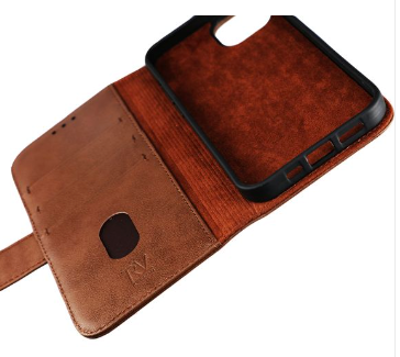 iPhone 11 Plånboksfodral Genuint Läder RV - Brun
