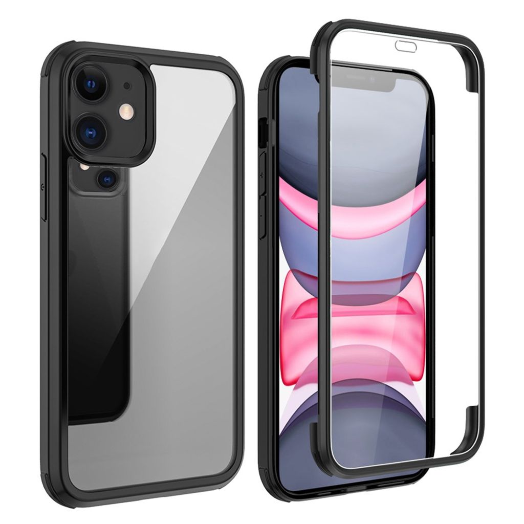 IPhone 11 kuori näytönsuojalla – musta