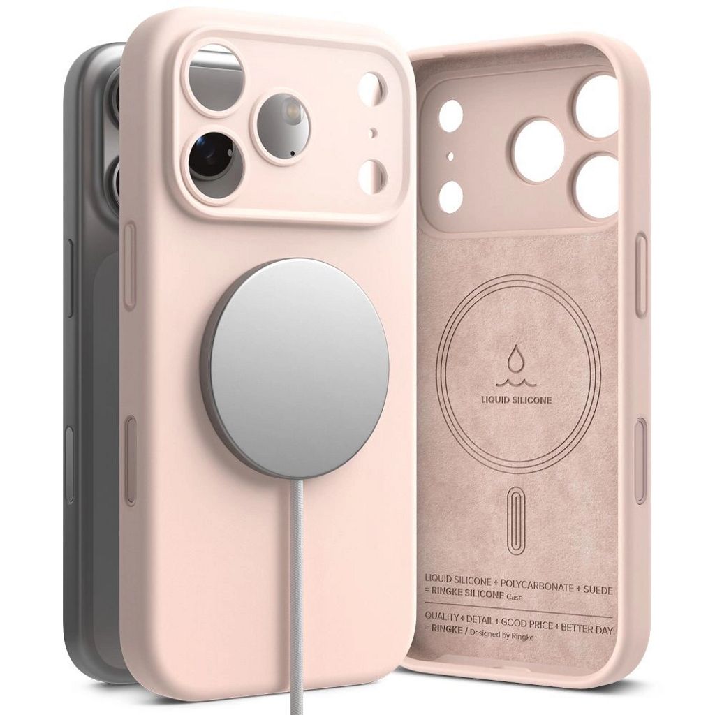 Ringke silikon Magnetic MagSafe skal för iPhone 17 Pro - rosa