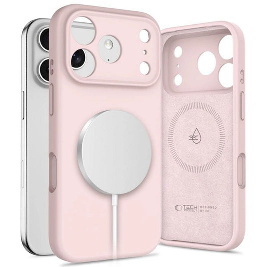 Tech-Protect silikon MagSafe skal för iPhone 17 Pro - rosa
