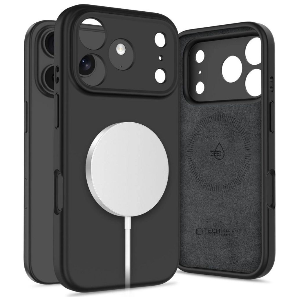 Tech-Protect silikon MagSafe skal för iPhone 17 Pro - svart