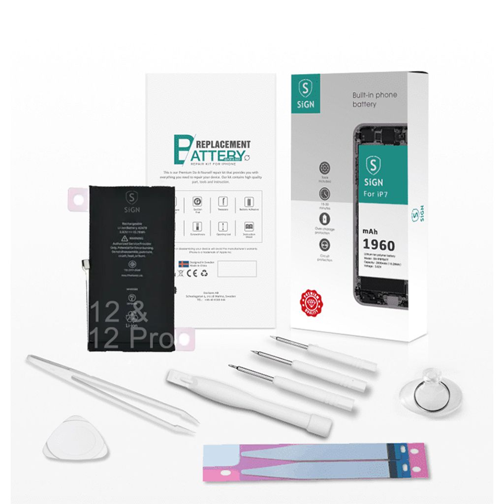SiGN Complete batteri reservdel Kit – iPhone 12/12 pro